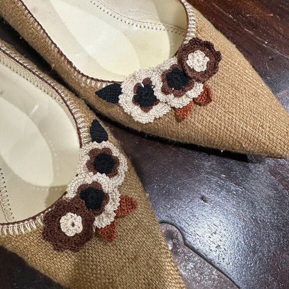 Prada Beige Floral Flats Size 40 (Size 9) - Picture 4 of 7